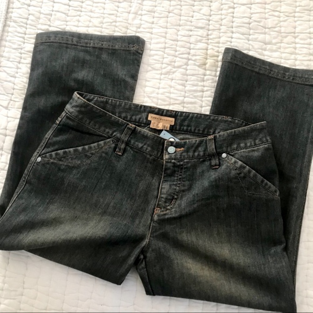 REI BLUE JEAN DENIM ANKLE JEANS EARTH GODDESS Dark Wash Capri Pants
